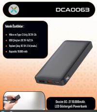 DEXIM DCA0063 GC31 10000mAh SİYAH POWERBANK 